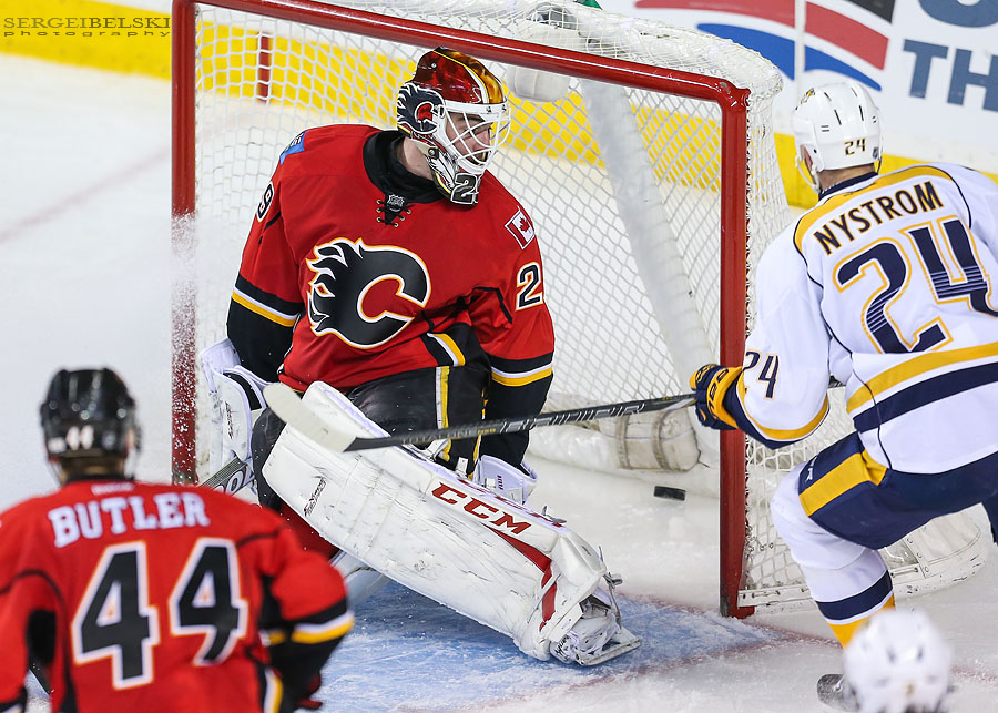 nhl hockey calgary flames vs nashville predators sergei belski photo