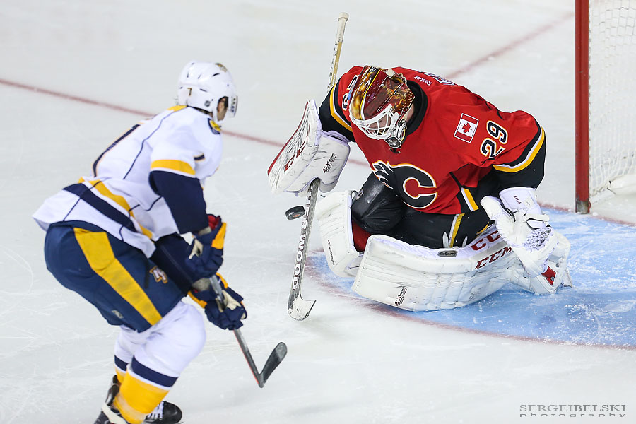 nhl hockey calgary flames vs nashville predators sergei belski photo