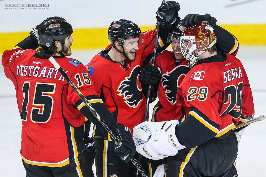 nhl hockey calgary flames vs nashville predators sergei belski photo