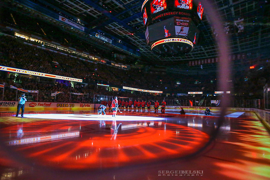 nhl hockey calgary flames vs vancouver canucks sergei belski photo