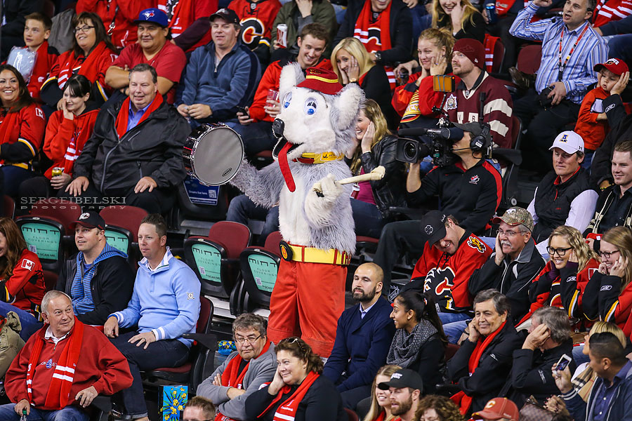 nhl hockey calgary flames vs vancouver canucks sergei belski photo