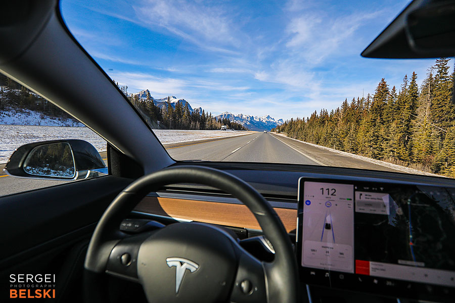 my tesla adventures Lake Louise photographer sergei belski photo